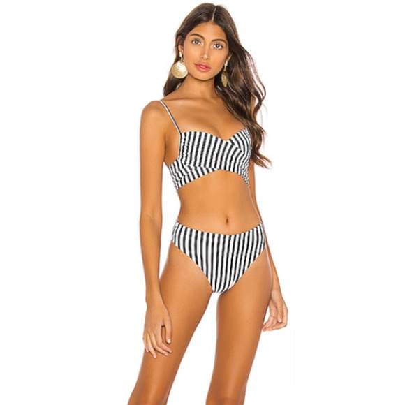 LPA Baby Doll Bikini in Black and White Stripe XS 00-2 - Picture 1 of 7
